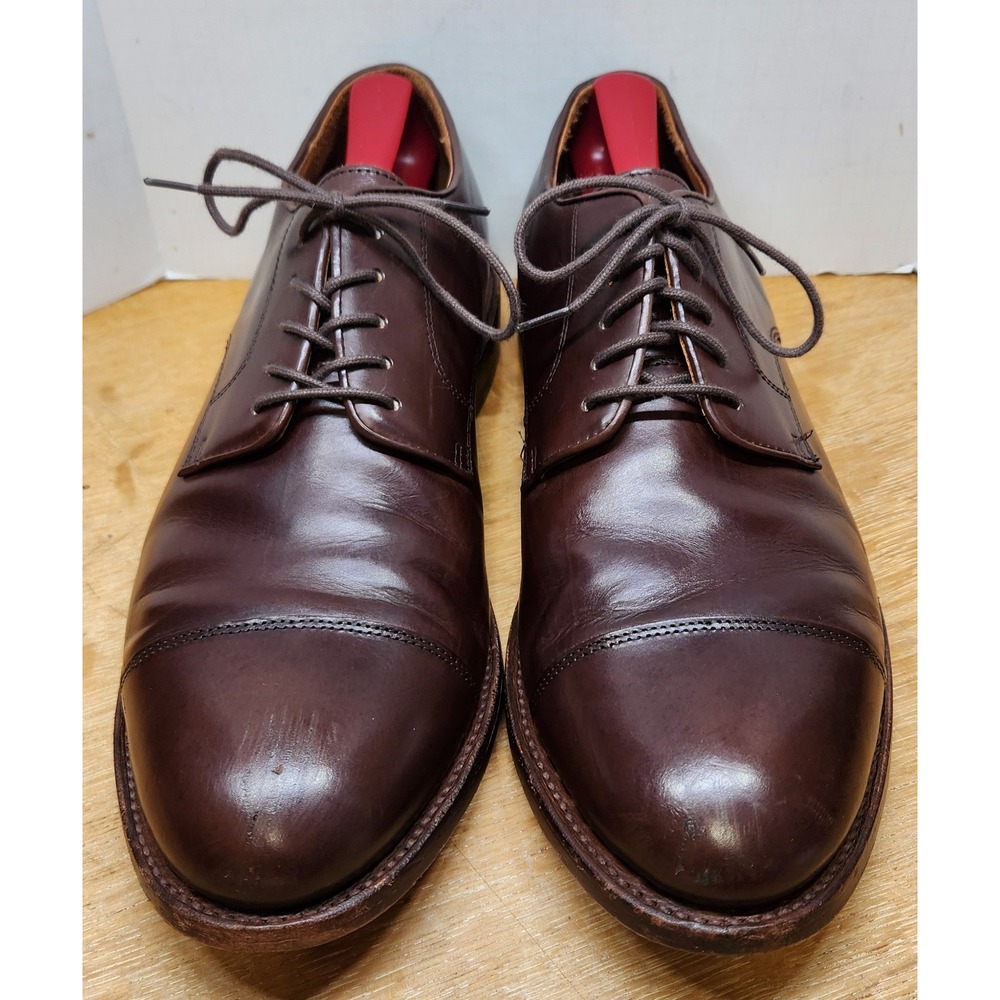 J.Crew Ludlow Mens Dark Brown Leather Cap Toe Blucher Dress Shoes Size 10 D
